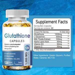 Gélules blanchissantes <span class=keywords><strong>L</strong></span>-Glutathion OEM/ODM, complexe d'<span class=keywords><strong>huile</strong></span> <span class=keywords><strong>de</strong></span> <span class=keywords><strong>poisson</strong></span>, collagène et vitamine C - Soutien beauté antioxydant pour adultes, fabriqué en Chine - Product Image 4