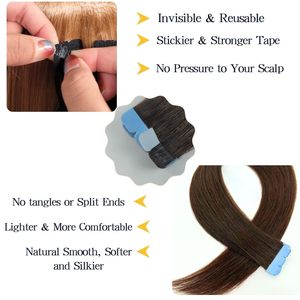 Extensions <span class=keywords><strong>de</strong></span> <span class=keywords><strong>cheveux</strong></span> invisibles brun foncé 14 pouces, mini couleur tendance # 2 mèches <span class=keywords><strong>de</strong></span> <span class=keywords><strong>cheveux</strong></span> 100% Remy pré-collées, double trame, permanentées, 2,65 onces - Product Image 4