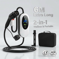 Chargeur EV portable intelligent, type 2, chargeur de véhicule électrique, station de recharge EV, fournisseur d'usine OEM ODM