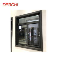 Fenêtre coulissante à double vitrage avec moustiquaire, cadre en aluminium à rupture de pont thermique, insonorisée, de haute qualité, prix d'usine DERCHI NFRC