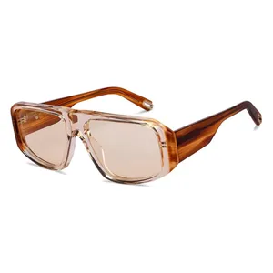 New Designer Square Rectangle Frame Manufacture UV400 Lens Men Unisex Small Shade Retro Sunglasses
