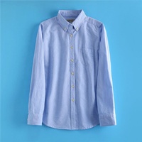 Camisas Oxford de Algodón de Manga Larga para Mujer, Cuello de Solapa, Bolsillos, Color Sólido, Blusa con Botones, Tops Holgados, Camisa Básica