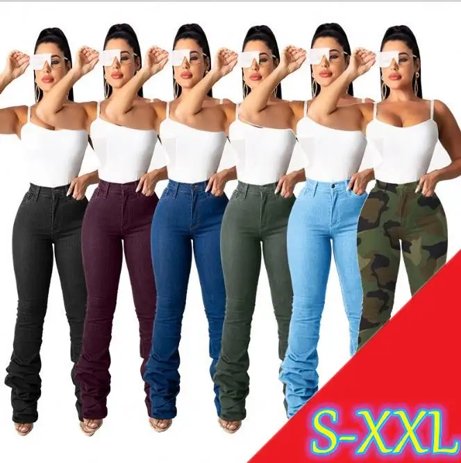 (RTS) LD8609 Fall Jeans For Women With High Waist Pants TrousersSkinny Jeans Woman Stacked Jeans Women Denim Modis Streetwear