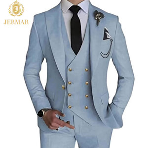 <span class=keywords><strong>Costume</strong></span> <span class=keywords><strong>Homme</strong></span> <span class=keywords><strong>3</strong></span> <span class=keywords><strong>Pièces</strong></span> Sur Mesure <span class=keywords><strong>Bordeaux</strong></span> Coupe Slim avec Gilet et Boutons Dorés pour Mariage d'Automne - Livraison Rapide - Product Image 2