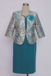 Robe de cérémonie vintage en polyester et élasthanne tissée, col rond, brocart, grande taille pour femmes, robe occasionnelle - Product Image 5