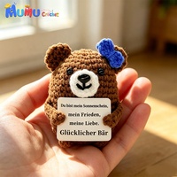 Ours en crochet amigurumi fait main sur mesure en gros avec étiquette positive pour cadeau de soutien émotionnel OEM ODM