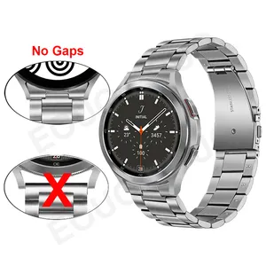 No Gaps Stainless Steel Strap For Samsung Galaxy Watch 4 Classic 46mm 42mm/Watch4 44mm 40mm Wrist Band Curved end Metal Bracelet