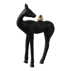 Scultura di Cavallo con Accento di Uccello, Statuetta Decorativa Nera per Casa, Ufficio, Bagno, Ornamento per Scaffale - Product Image 2