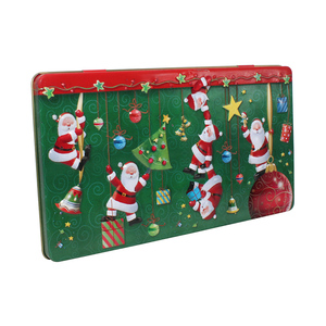 Christmas Printed Rectangular Tinplate Gift Box Metal Can with Customized Logo for Candy and <b>Chocolate</b> Food Packaging - Product Image 2