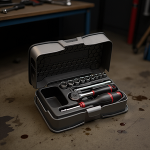 Jeu de douilles de 605 1/4 pouces avec cliquet et embouts pour réparation automobile - Product Image 3