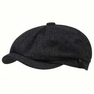 Wholesale Vintage Tweed <b>Flat</b> <b>Cap</b> Hat 8 Panel Newsboy Beret Ivy Hats Unisex Casual Sports All Seasons - Product Image 2