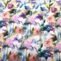 Tissu 100% coton imprimé floral aquarelle, personnalisable avec n'importe quel motif, textile confortable et doux pour la peau, pour vêtements, faible MOQ