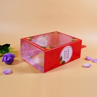 Caja de embalaje plegable de exhibición de lujo de plástico transparente personalizada, acetato transparente para Postres, materiales reciclados para Navidad