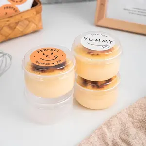 Palla rotonda PP tazze da Dessert trasparenti usa e getta tazze di plastica design personalizzato budino tazza