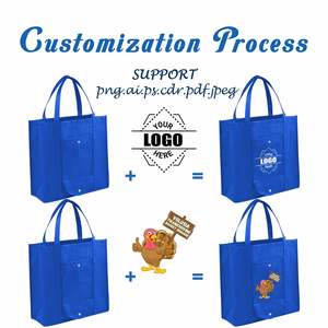 Bolsa de tela reutilizable, bolsa de compras ecológica impresa personalizada con asas, bolsa promocional para supermercado y uso diario - Product Image 3