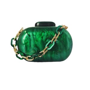 Bolso bandolera de un hombro para mujer, bolso de cena acrílico con huevo de ganso con concha ovalada y patrón de piedra - Product Image 1
