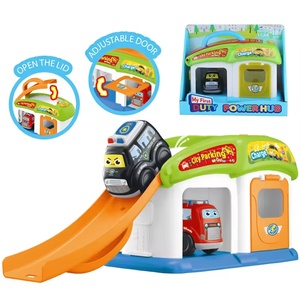 <strong>My</strong> <strong>First</strong> Duty Squad Portable City Track Set with Freewheel Cars Easy Push and Go Toy for Toddlers <strong>on</strong> the Go Travel Play - Product Image 1