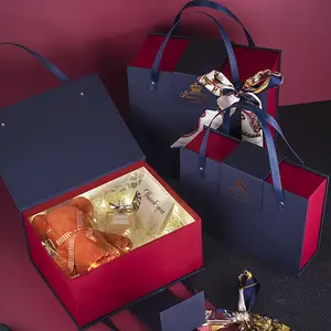 Accept custom gift box creative business companion Orange blue gift box company opening event wedding gift