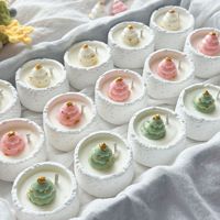 Weihnachts-Teelichter Rauchfreie Natürliche Sojawachs Handgefertigte Aromatherapie-Kerzen in Weihnachtsbaumform