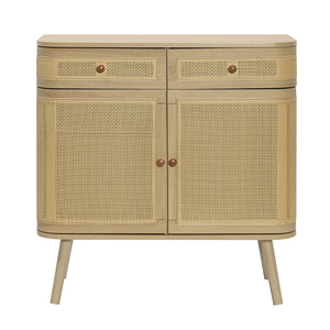 <span class=keywords><strong>Buffet</strong></span> de style européen à deux <span class=keywords><strong>portes</strong></span> avec deux tiroirs, armoire de rangement classique en bois grainé avec <span class=keywords><strong>portes</strong></span> en rotin - Product Image 1