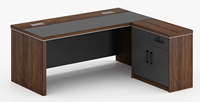 Bureau de direction de luxe au design moderne, bureau de direction en bois en forme de L pour cadre supérieur