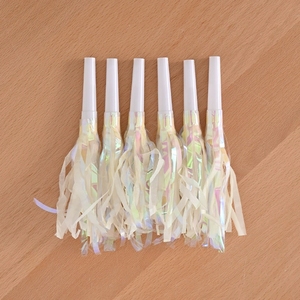 Iridescent Tassel Party Blow Horn <b>whistle</b> Noise Maker Colorful Fringe For Birthday Wedding Baby Shower New Year Celebration - Product Image 5