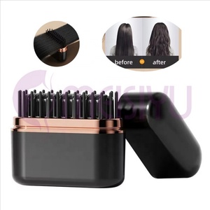 Charging Brush Straightening <b>Wireless</b> Roll <b>Straightener</b> Dual-use Heating New Portable Mini Lazy New <b>Wireless</b> Straight Hair Comb - Product Image 2
