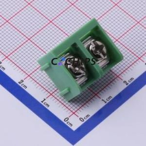 DBT50P-9.5-2P-GN-P Barrier Terminal Block Through hole Component (THT),P=9.5mm Connector Three Sides 9.5mm 1x2P Straight Pin - Product Image 1