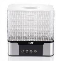 Déshydrateur alimentaire RAF R.6801 350W à 5 plateaux, chaleur réglable de 35 à 70°C, faible bruit, séchage rapide pour fruits, viande, herbes, machine de séchage pour la maison et la cuisine