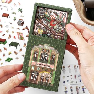 5 tờ/gói dán phong cảnh 2.5D ngôi nhà nhỏ của tôi thu nhỏ thế giới phiên bản thứ 10 tự làm cảnh máy tính xách tay giảm căng thẳng cắt dán - Product Image 3