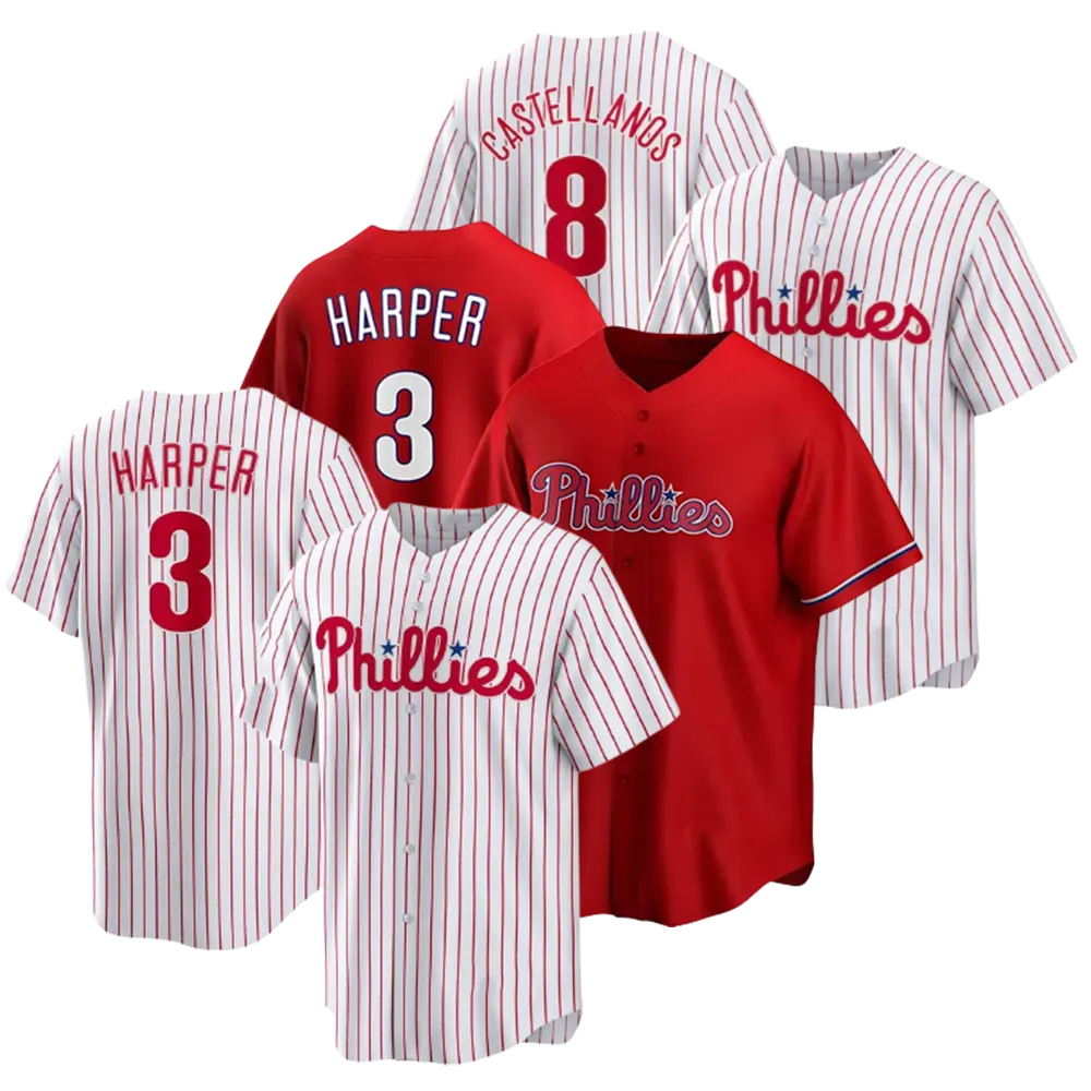 3 Harper Mens Baseball Phillie Short Sleeves Uniform 8 Castellanos Jerseys Custom Sports Shirts