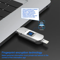 Clé USB sécurisée haute technologie avec cryptage, 64 Go, 128 Go, 256 Go, 512 Go, USB 3.0 avec cryptage par empreinte digitale, clé USB, clé USB