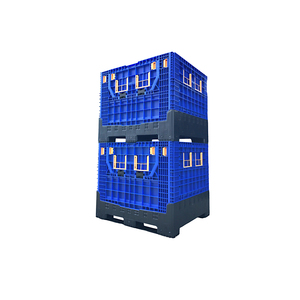 Hộp Pallet Nhựa công nghiệp 1140x1140mm với các mặt thông gió có thể tái sử dụng để vận chuyển vật liệu nguy hiểm - Product Image 1