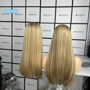 Luxe cuticule aligné juif Topper européen vierge <span class=keywords><strong>cheveux</strong></span> humains T8/22/18 soie Base <span class=keywords><strong>cheveux</strong></span> humains Kippa automne pour les femmes perte de <span class=keywords><strong>cheveux</strong></span> - Product Image 3