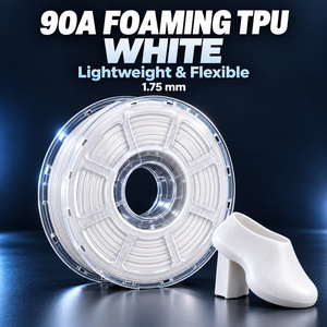Filamento para Impresora 3D de TPU Espumado 90A Blanco 1kg Ligero, Alta Elasticidad, Flexible, Color Personalizado - Product Image 1