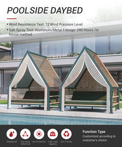 Muebles de Exterior Landsharp, Tumbona Moderna con Toldo, Cama de Día con Marco de Aluminio, Silla de Descanso Impermeable, Tumbona de Lujo con Cojín - Product Image 4