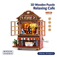 Kit de construction de maison miniature en bois 3D EPT, café, magasin de proximité, cirque, café, boîte à musique DIY avec lumière et musique