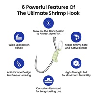 Hameçons de pêche à la carpe en acier allié super résistant et lumineux - Hameçons de jig pour la pêche en eau salée et en lac, pour la pêche en rivière et en ruisseau, pour la pêche à la crevette flottante