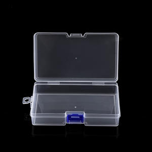 Caja de almacenamiento de plástico transparente, 14,6x8,6x3,5 cm, con cierre azul, para herramientas de pesca y piezas pequeñas, organizador de escritorio, Unisex - Product Image 5