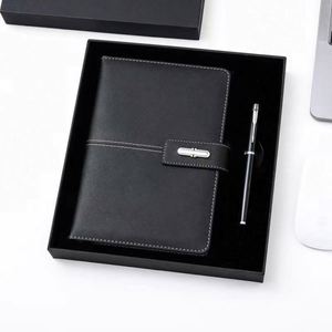 Customizable Black PU Leather Note Book Corporate Gift Set A5 <b>Journal</b> Wholesale Promotional Luxury Business Pen Notebook Set - Product Image 1