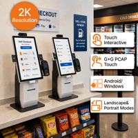 Terminal de libre-service modulaire 15,6 23,8 avec QR/NFC/Imprimante, adapté aux chaînes de magasins de détail et aux épiceries