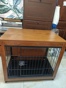 Recinto per Cani da Interno in <span class=keywords><strong>Legno</strong></span> con Area Separata per il Bagno, Gabbia per Razze Piccole e Medie, Cuccia per Shiba Inu e Cuccioli - Product Image 3