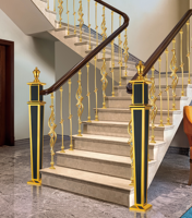 Balustrade pour bâtiments de style victorien Main courante d'escalier en métal en spirale pour intérieur de porche