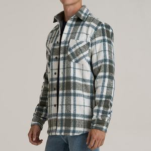 เสื้อเชิ้ตผู้ชายสไตล์เรโทร ดีไซน์ปกพับ ย้อมเส้นด้าย ทรงหลวม ผ้าหนา แขนยาว ลายสก็อต ผ้าแฟลนเนล - Product Image 4