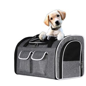 กระเป๋าใส่สัตว์เลี้ยงแบบพับได้ ระบายอากาศได้ดี มีประตูคู่ สำหรับสุนัขและแมวขนาดเล็ก ได้รับการรับรองจากสายการบิน ยี่ห้อ Yingni - Product Image 1