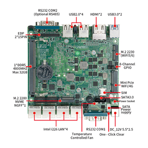 มินิพีซี I3-N305 พร้อมพัดลมระบายความร้อน Octa Core DDR5 2*HDMI2.0 4K 60hz คอมพิวเตอร์อุตสาหกรรม ระบบ 10/11/Linux รุ่น YK-F62F-MTW-i3-N305-2C-4L Octa- - Product Image 6