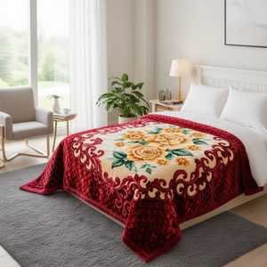 Couverture en Raschel de vison de luxe, douce et chaude, 2,5 kg, 714 GSM, taille simple, emballage en balles en vrac pour la maison et l'hôtel - Product Image 2