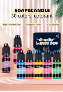 Fabricant Offre Spéciale Pigment de couleur de bougie à colorant hautement enrichi pour la fabrication de bougies DIY 30 couleurs 10ml chacune