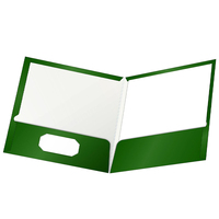 Porte-documents A4 personnalisé avec logo, deux pochettes, reliure à anneaux, papier laminé brillant et porte-cartes de visite