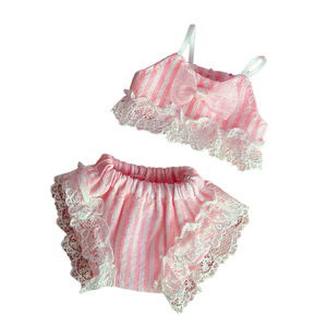 Conjunto de Ropa de Tela de la Serie Fantasía NINI Zsiga, Adorable Conjunto de Verano a Rayas Coloridas para <span class=keywords><strong>Hermanas</strong></span> Menores Jasmine y Potato, para 14 Años - Product Image 1